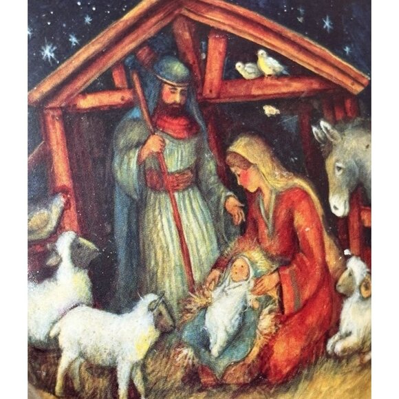 Art Heart O Holy Night Nativity Heart Key Christmas Ornament By Susan Winget 4” - Picture 2 of 7